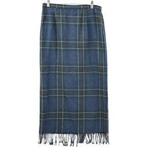 Vintage Requirements Wool Blend Tartan Midi Skirt